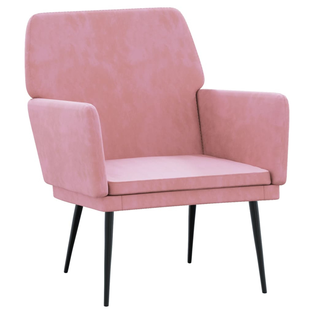 Fauteuil rose 62x79x79 cm velours