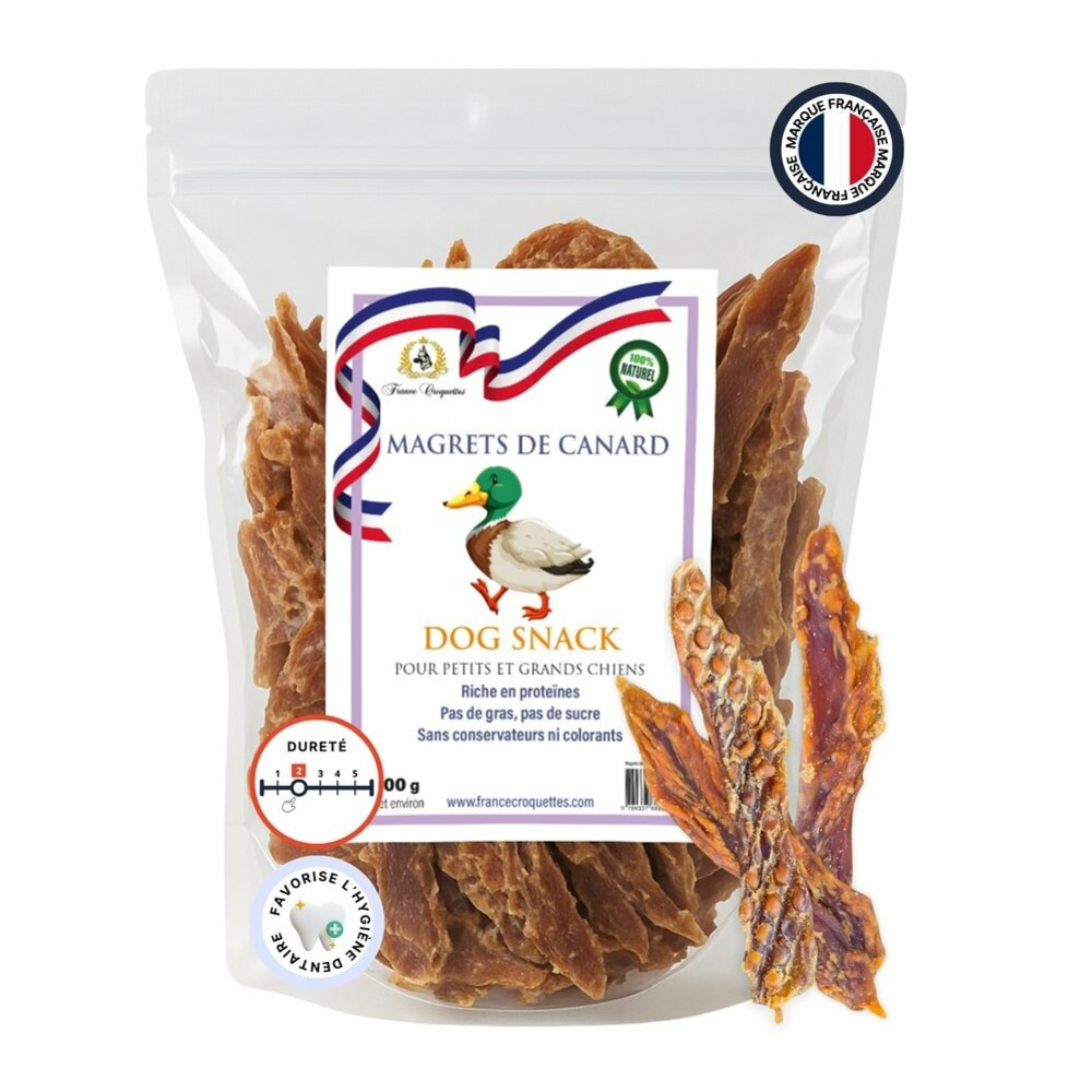Magrets de canard friandise pour chien - 200gr - france croquettes