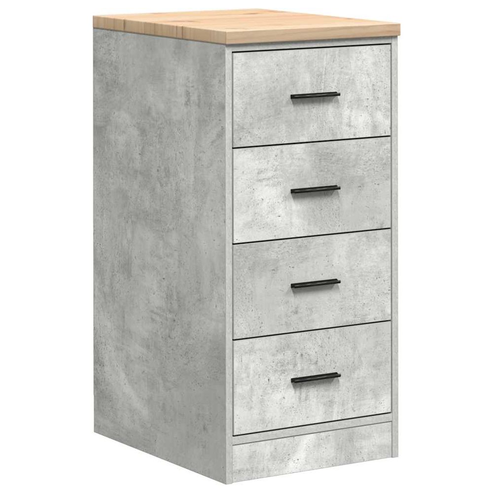 Armoire de rangement de garage gris béton 40x51x85 cm bois pin