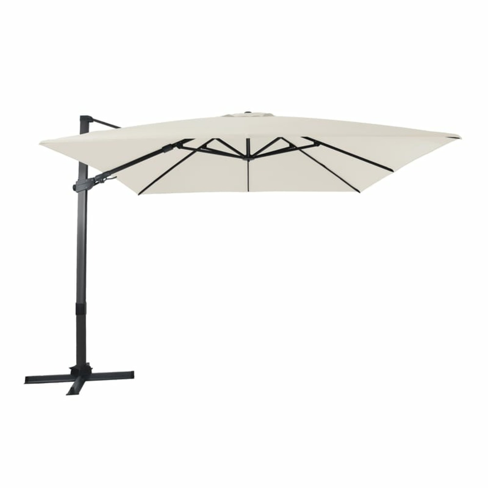 Parasol apollo 300x300 beige mât gris