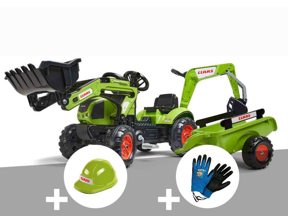 Tractopelle enfant claas arion 410 2 à 5 ans + casque + gants