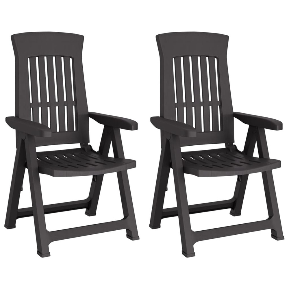 Chaises inclinables de jardin lot de 2 anthracite pp
