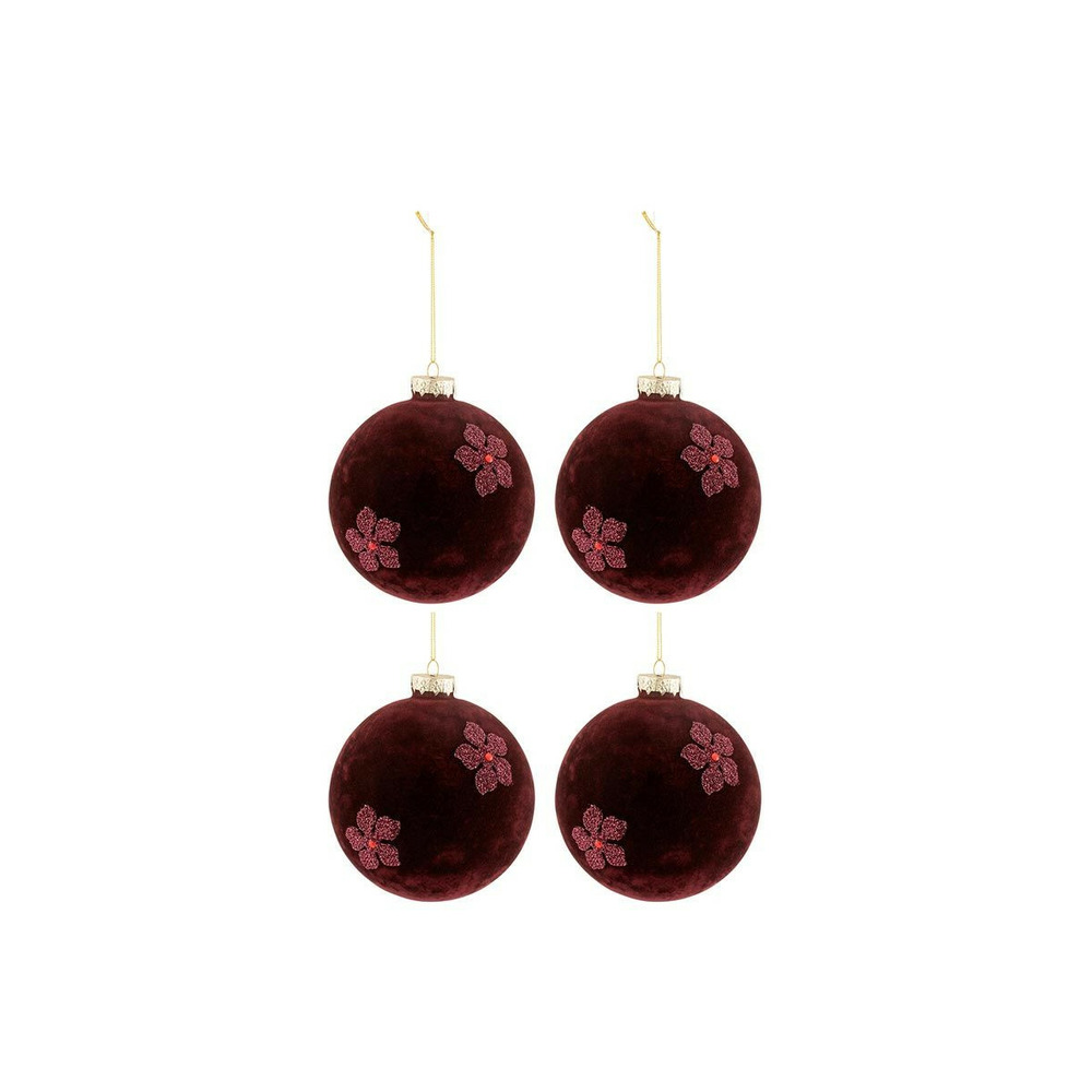 Lot de 4 boules de noël 
