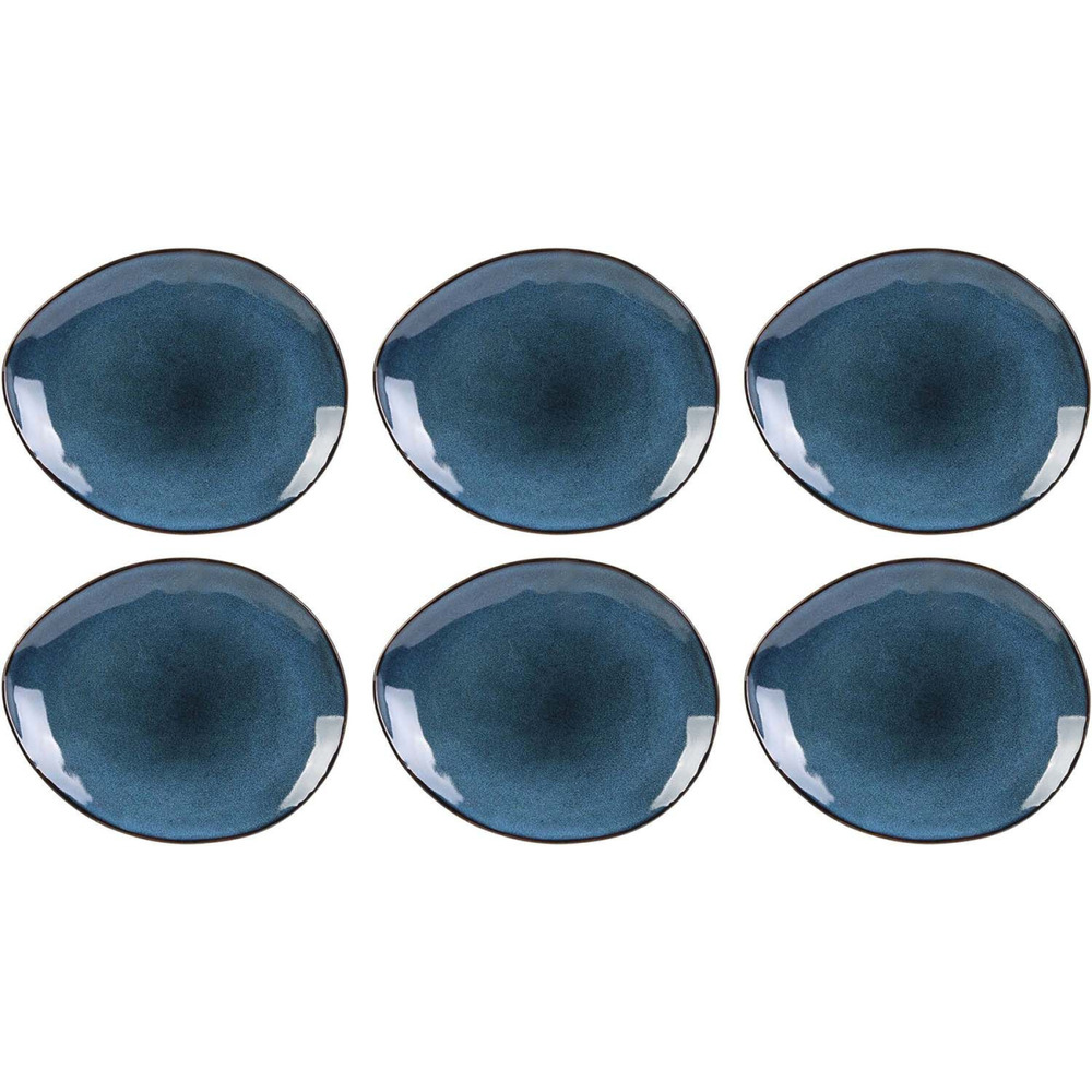 Assiette en grès bleu au grès du temps (lot de 6) 22 cm