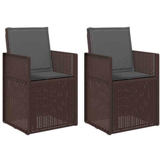 Chaises de jardin salle à manger 2 pc marron et anthracite pp