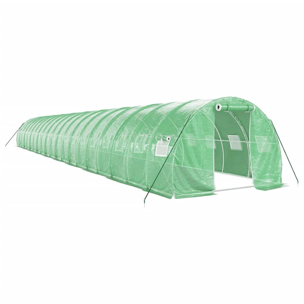 Serre avec cadre en acier vert 60 m² 20x3x2 m