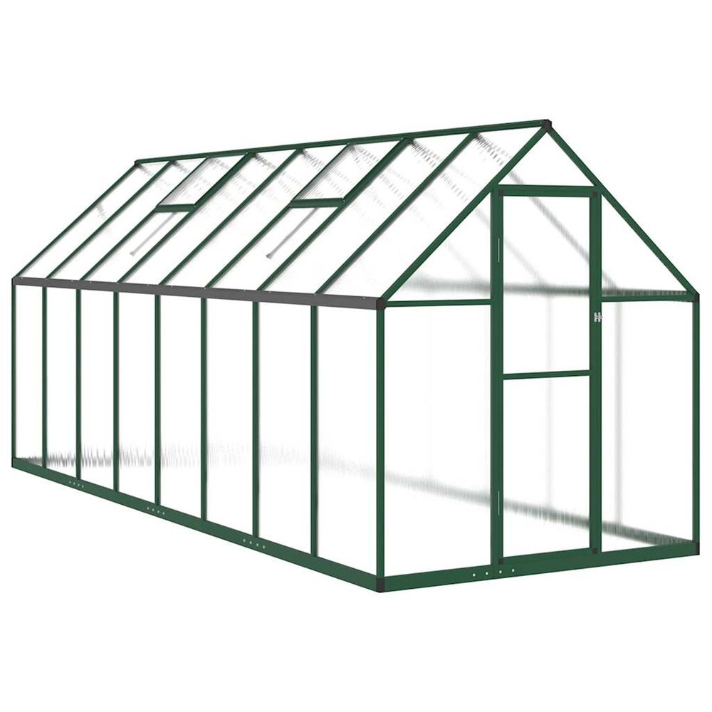 Serre avec cadre de base vert 445x169x195 cm aluminium