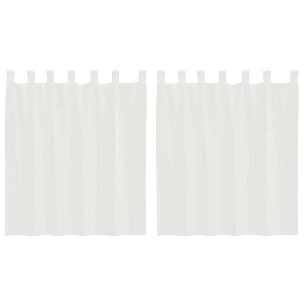 Rideaux en voile avec passe-tringles 2 pcs blanc