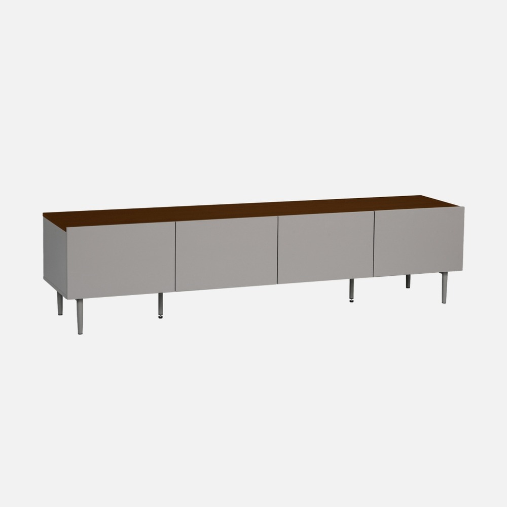 Meuble tv métal et décor bois 4 portes 180cm - ashton