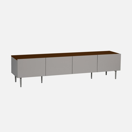 Meuble tv décor bois piétement métal 4 portes 180cm - ashton