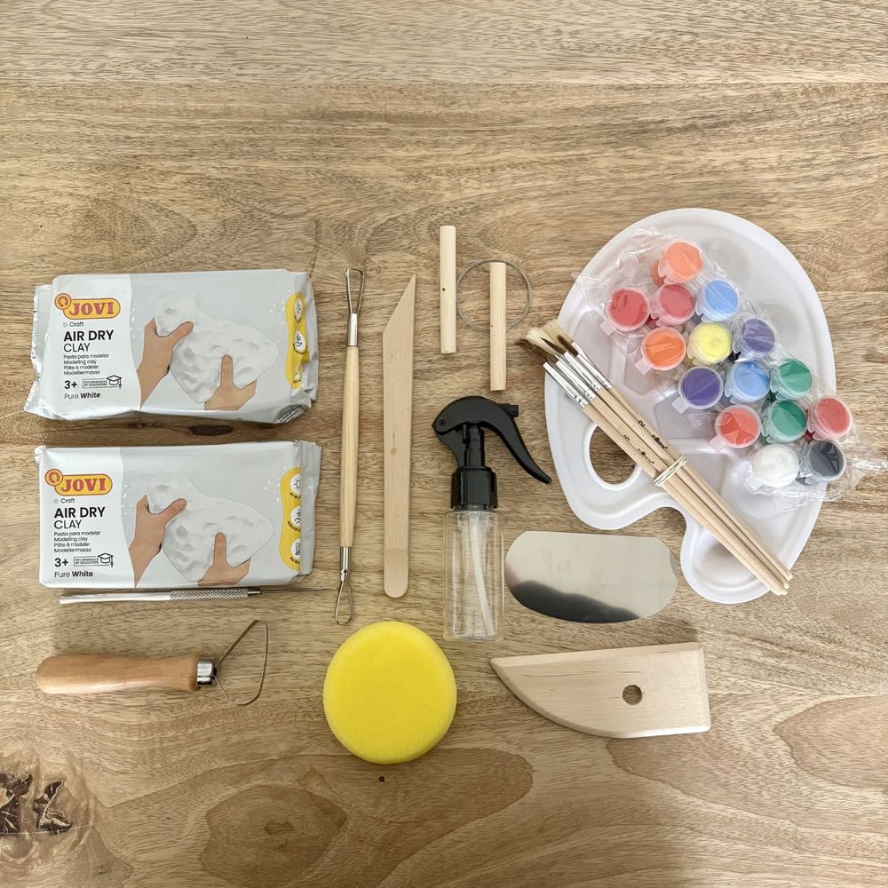 Kit de poterie argile auto-durcissante - enfants et adultes