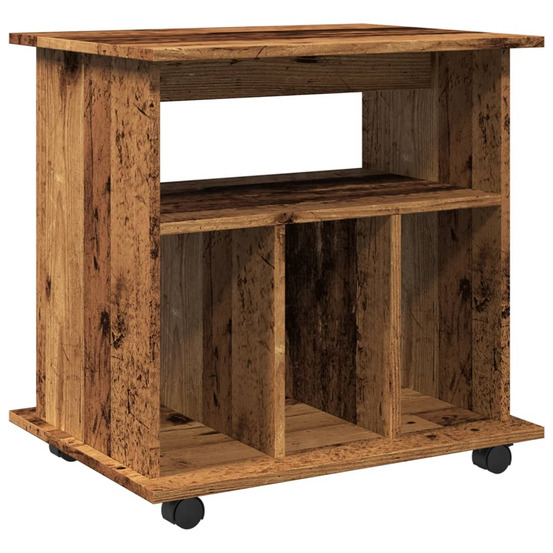 Armoire à roulettes vieux bois 60x45x60 cm bois d'ingénierie