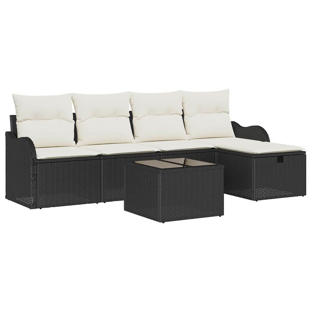 Ensemble de canapé de jardin 6 pc poly rotin