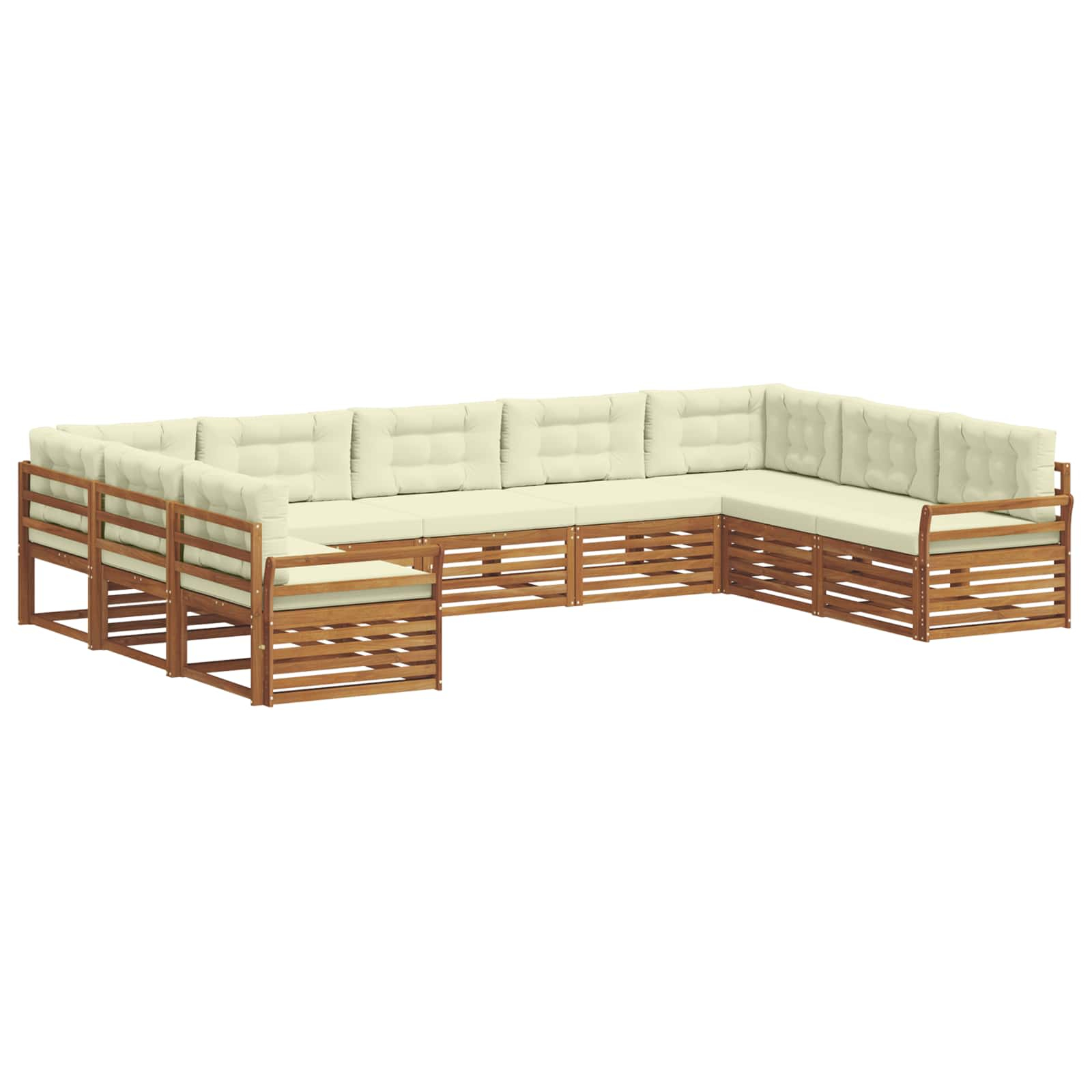 Ensemble de canapés d'extérieur 9 pcs naturel et crème