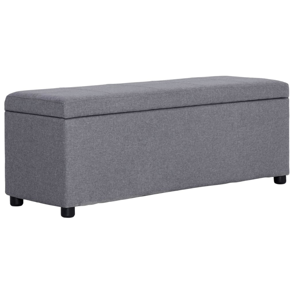 Banc de rangement 116cm Gris clair Polyester