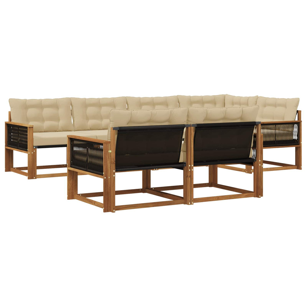 Ensemble de canapés d'extérieur 7 pcs naturel et beige