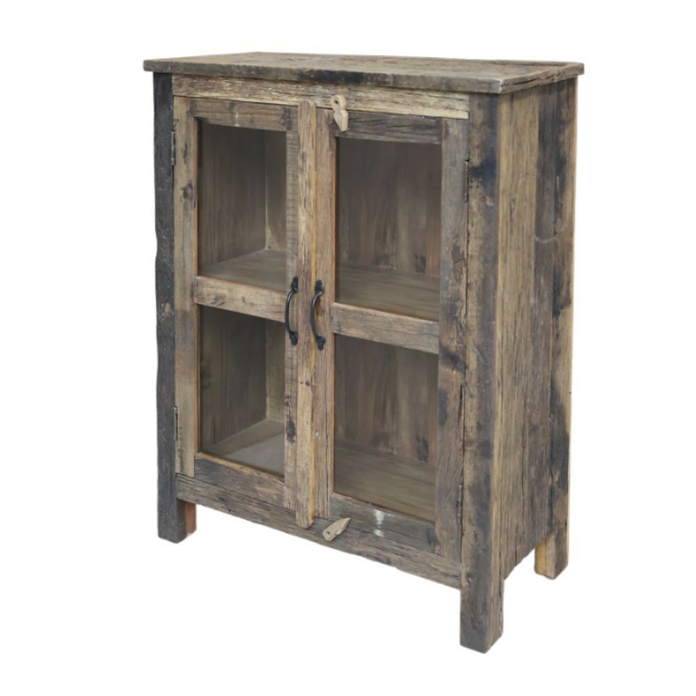 Armoire buffet vaisselier 2 portes rangement cuisine bois marron 100cm