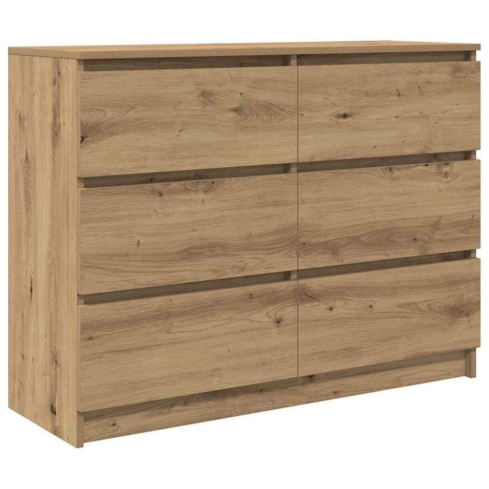 Buffet chêne artisanal 100x35x76 cm bois d'ingénierie