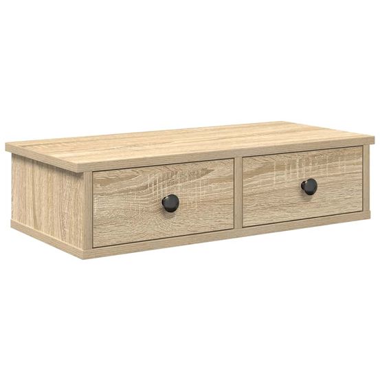 Étagère murale avec tiroirs chêne sonoma bois d'ingénierie