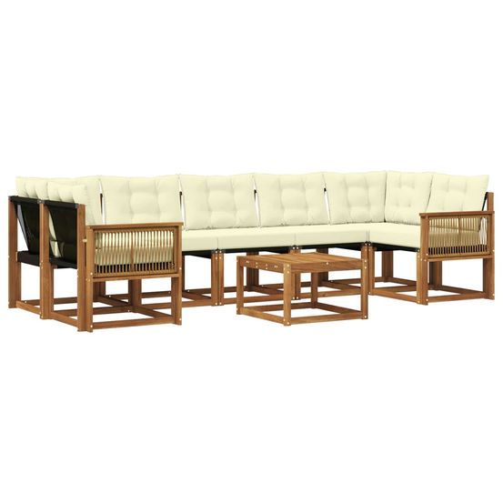 Ensemble de canapés d'extérieur 8 pc naturel et crème