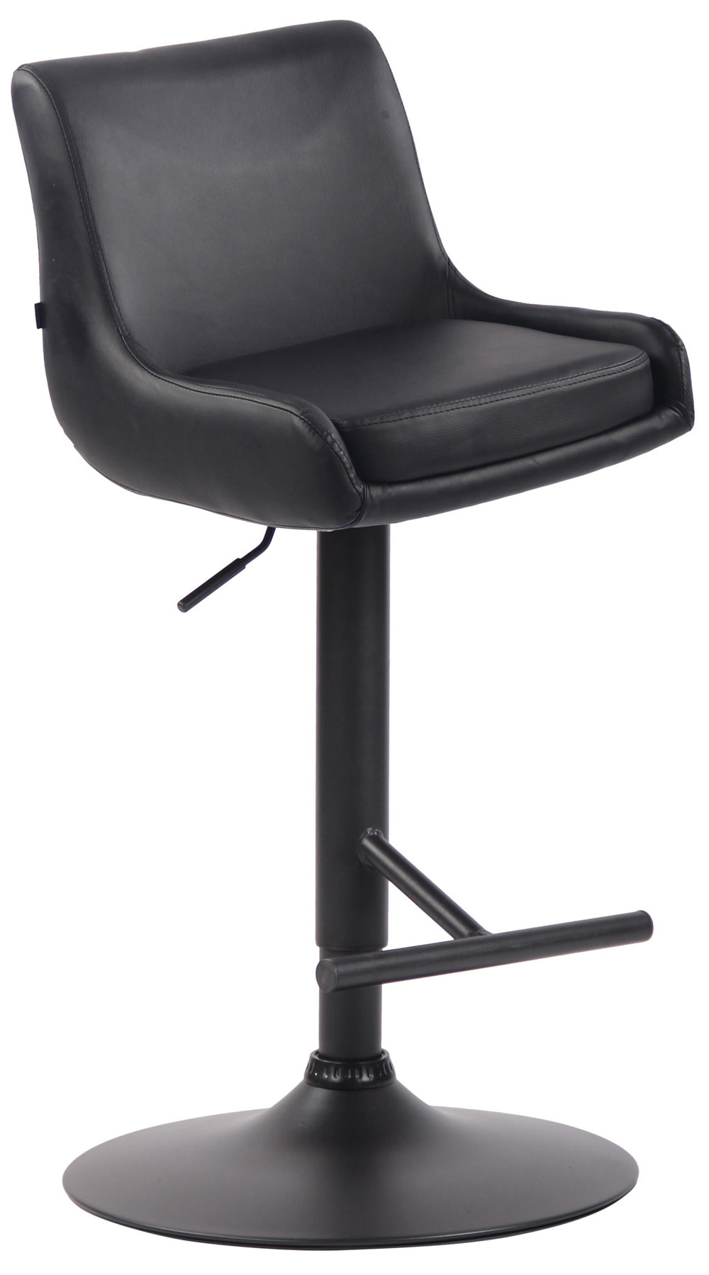 Tabouret de bar club simili cuir noir