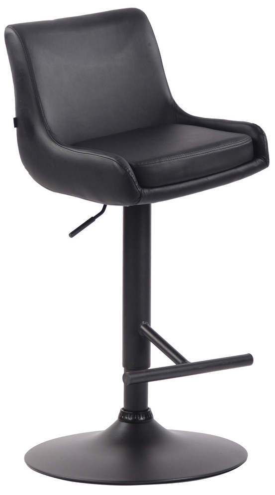 Tabouret de bar club simili cuir noir
