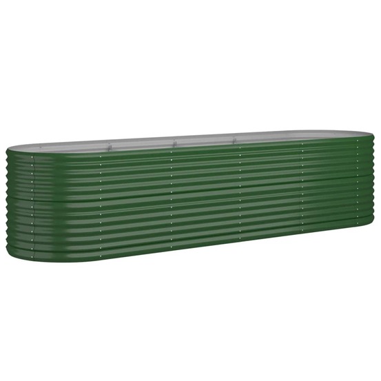 Lit surélevé de jardin acier galvanisé 296x80x68 cm vert