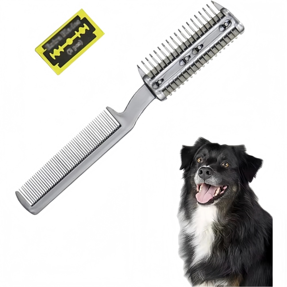 Peigne double face pour chien - lame incluse - démêlage pro