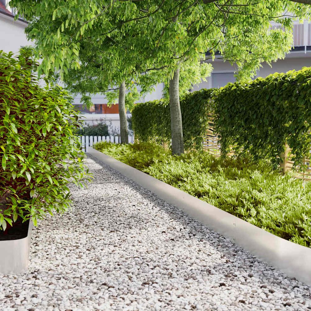 Bordure pelouse acier inoxydable jardin cour séparation parterres 10pcs 20x103cm argent