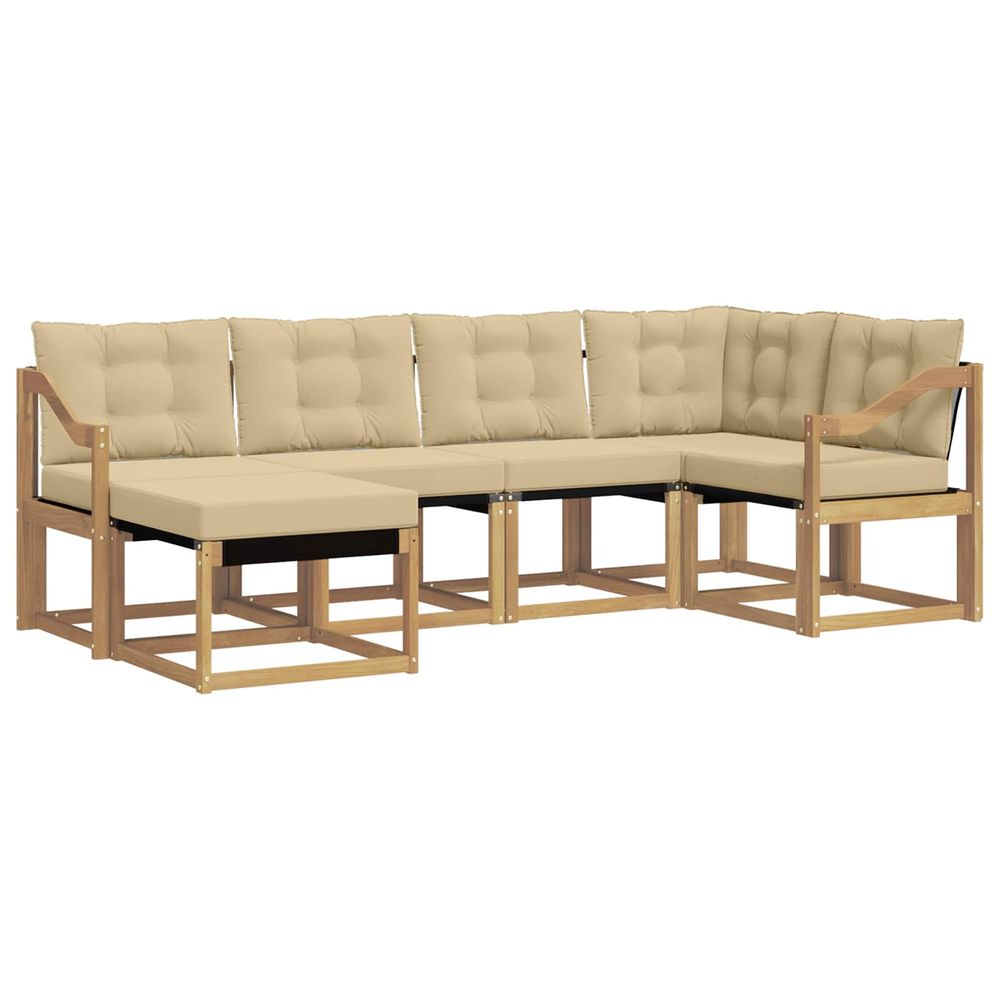 Ensemble de canapés d'extérieur 6 pc blanc et beige