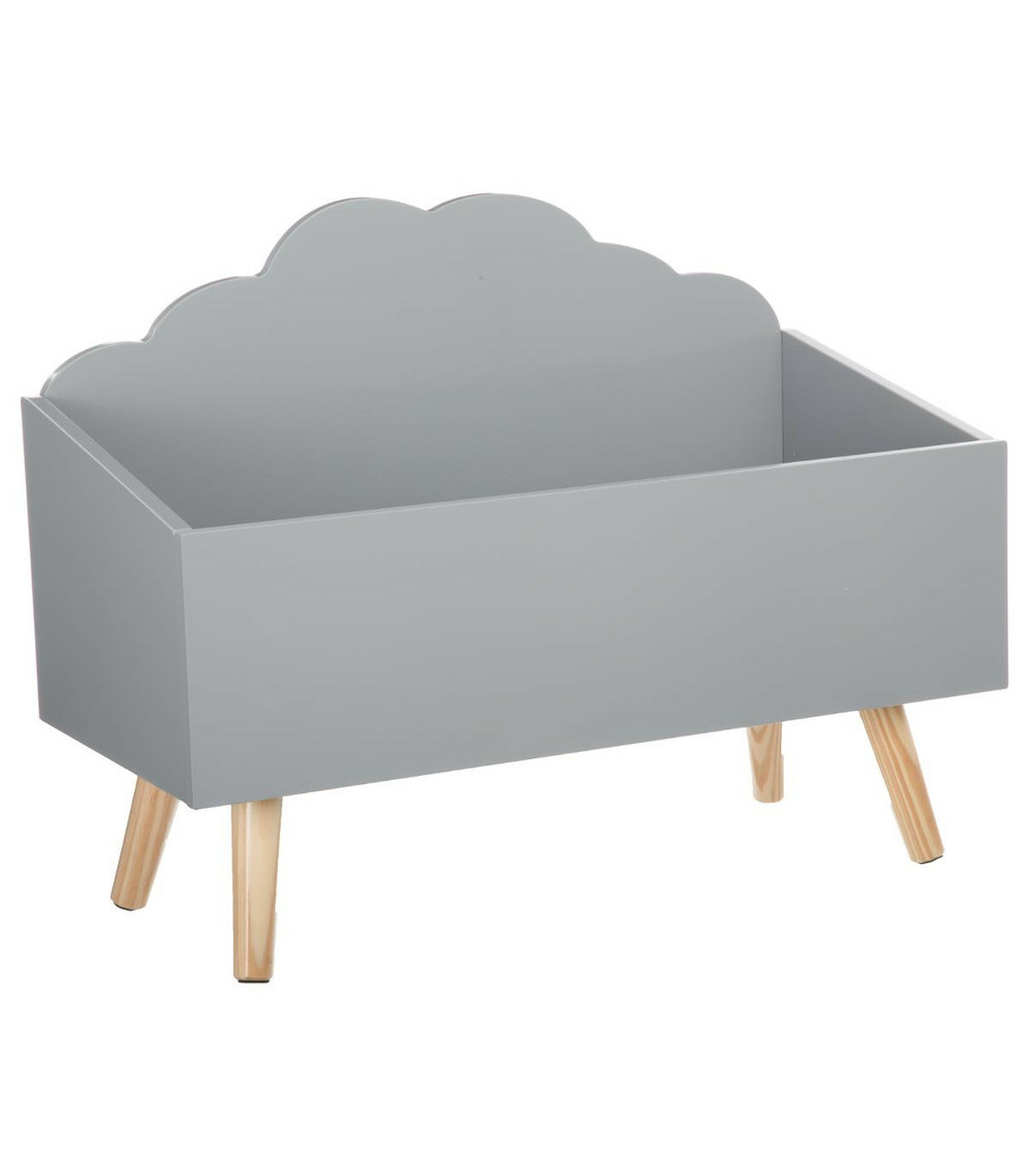 Coffre de rangement sur pied coffre à jouet nuage gris