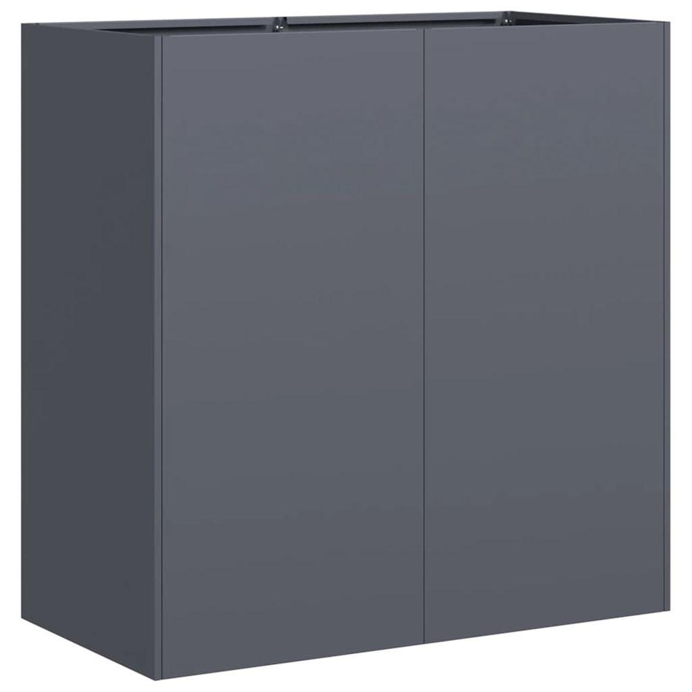 Jardinière d'extérieur anthracite 80x40x80 cm acier laminé à froid