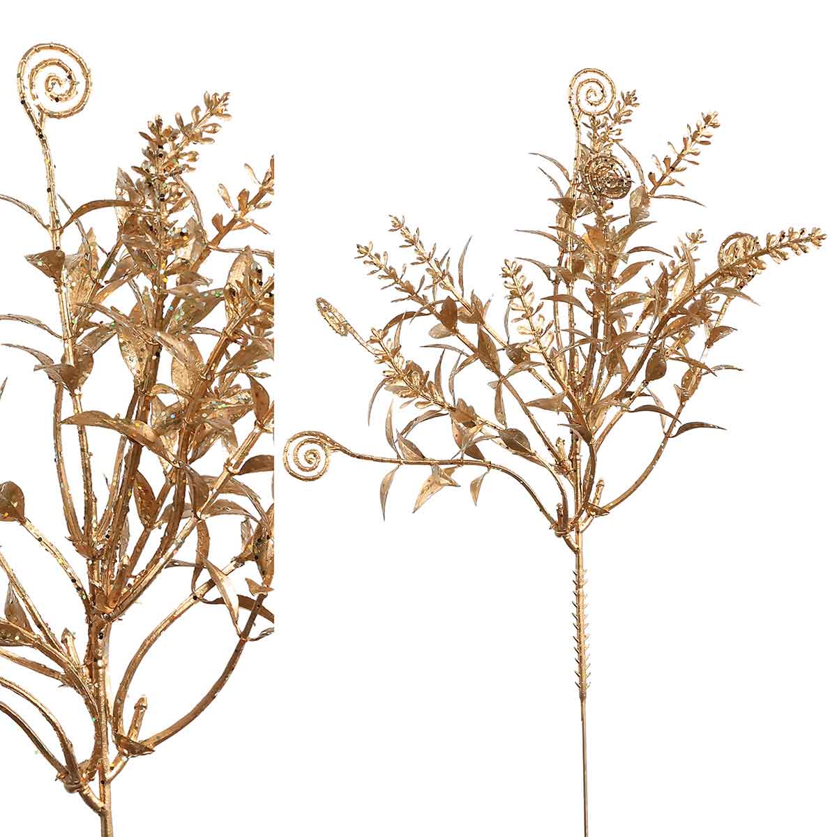 Ptmd plante artificielle leaves - 14x12x25 cm - plastique - l'or