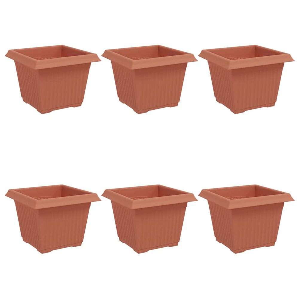 Pot de fleurs carré 6 pc rouge brique 23 x 23 x 17,5 cm