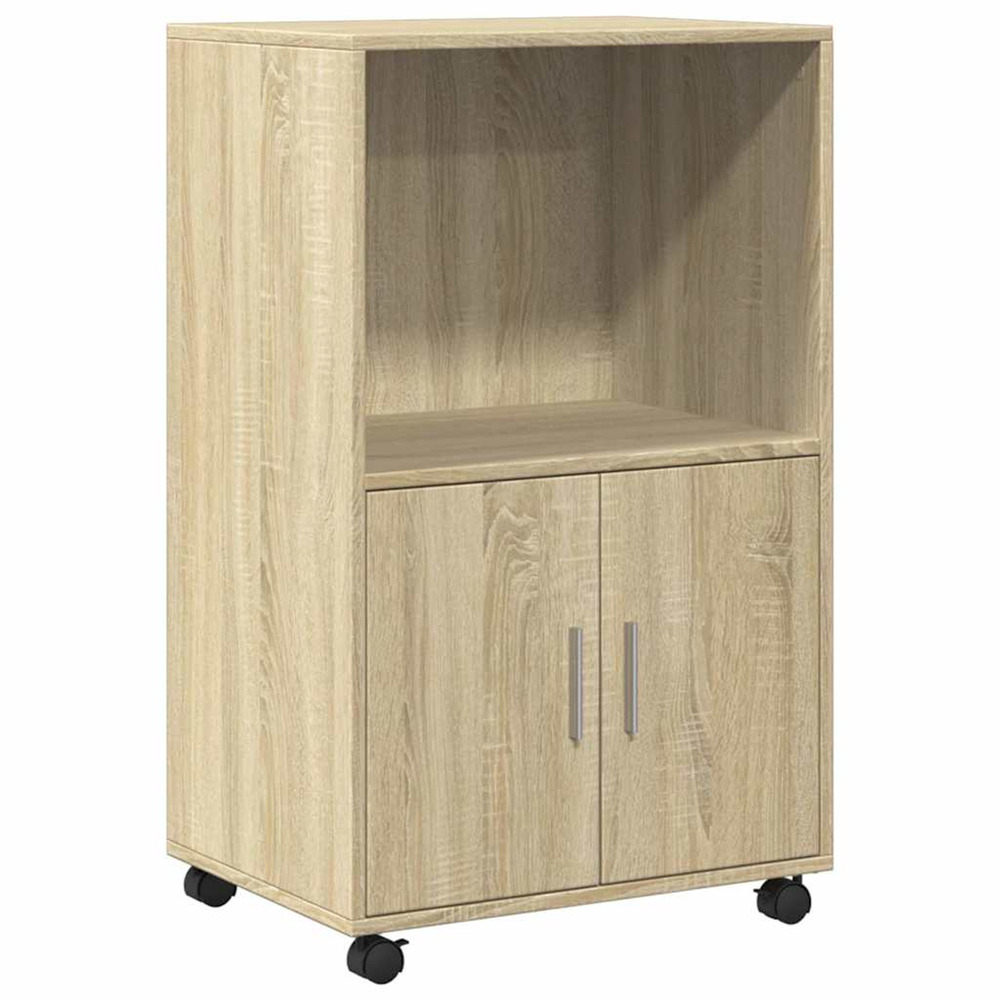 Armoire à roulettes chêne sonoma 55x40x91 cm bois d'ingénierie