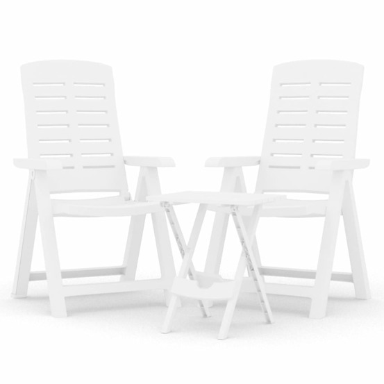 Ensemble à manger de jardin 3 pcs blanc polypropylène