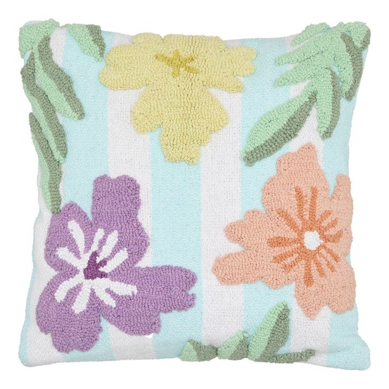 Coussin fleurs sauvages 45x45cm vert