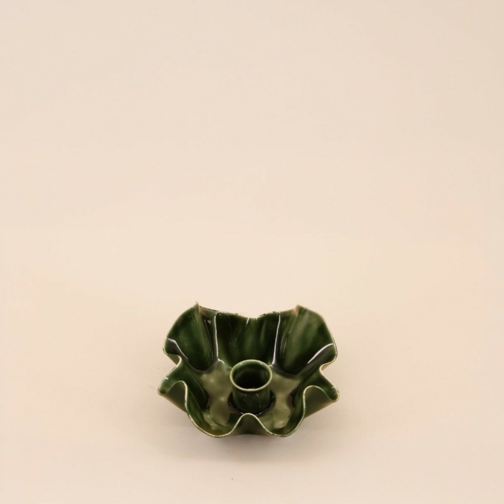 Bougeoir coupelle alvéolée en métal laqué