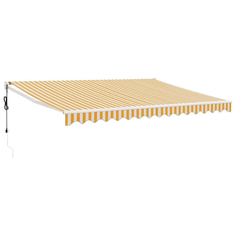 Auvent rétractable automatique jaune et blanc 4,5x3 m