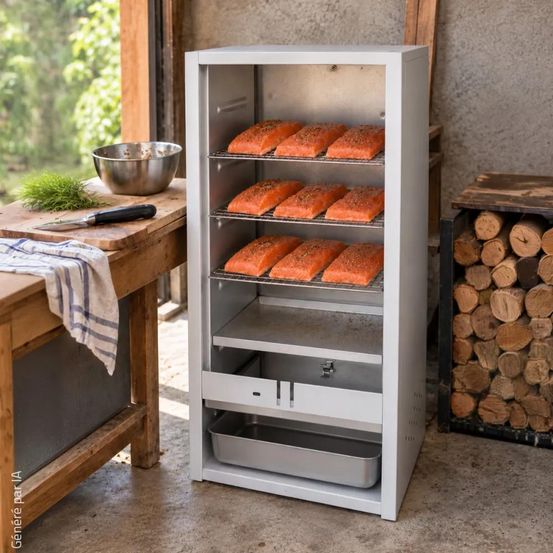 Fumoir peetz 52001 acier aluminisé 75 cm