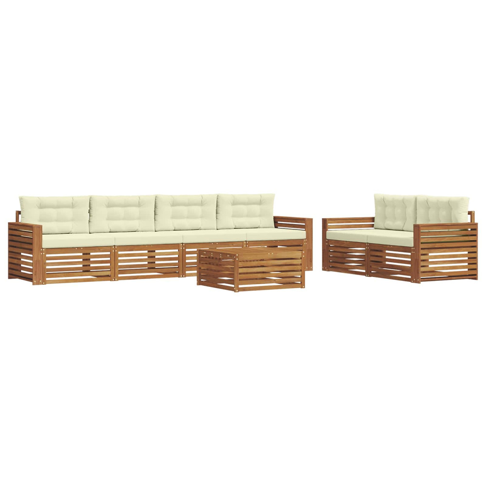 Ensemble de canapés d'extérieur 7 pcs naturel et crème