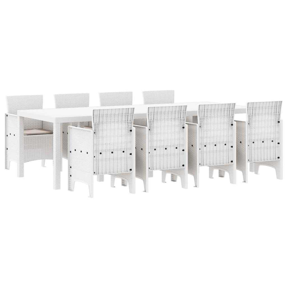 Ensemble de salle à manger pour jardin 9 pcs gris clair