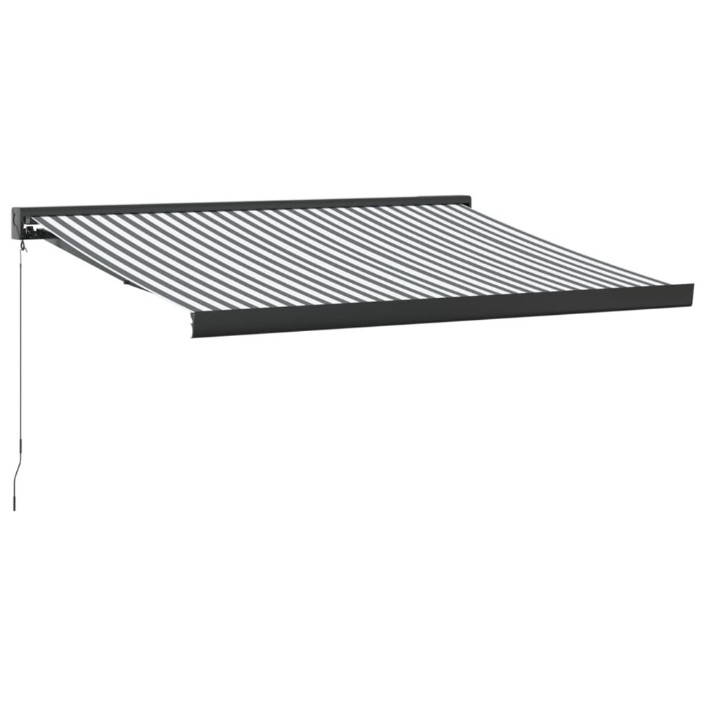 Auvent rétractable anthracite et blanc 3,5x2,5m tissu/aluminium