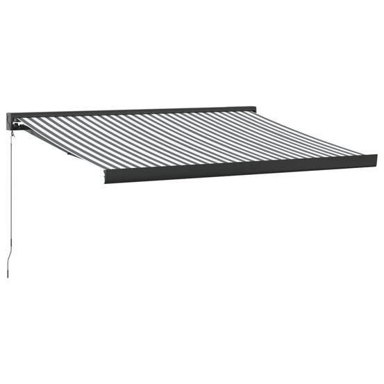 Auvent rétractable anthracite et blanc 3,5x2,5m tissu/aluminium