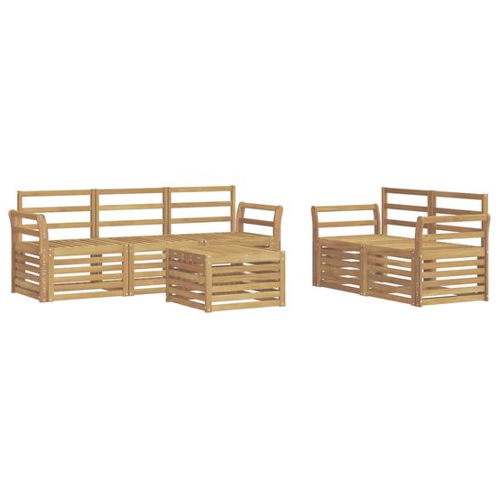 Ensemble de canapés d'extérieur 6 pc blanc bois d'acacia massif