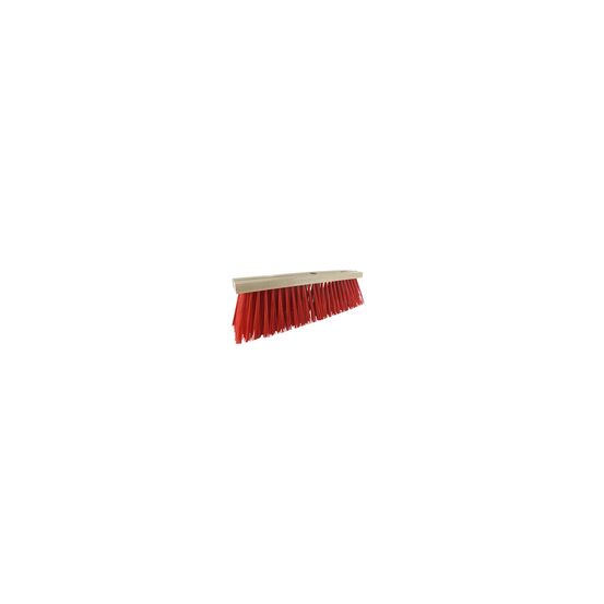 Brosse pour balais de rue en fibre artificielle rouge. Largeur 40 cm. Ø 23 mm. -pl