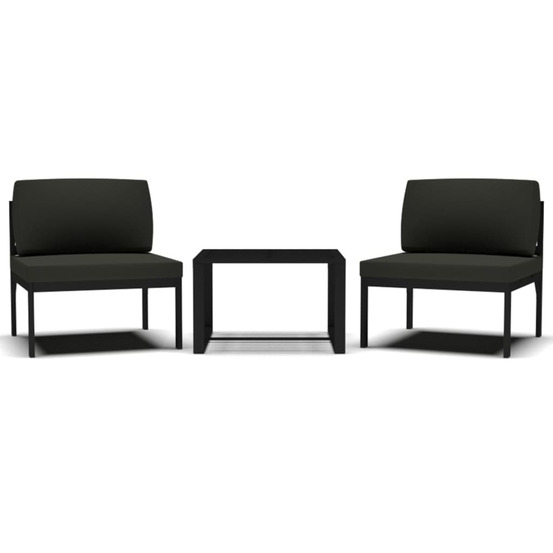 Jeu de canapés de jardin 3 pcs et coussins aluminium anthracite