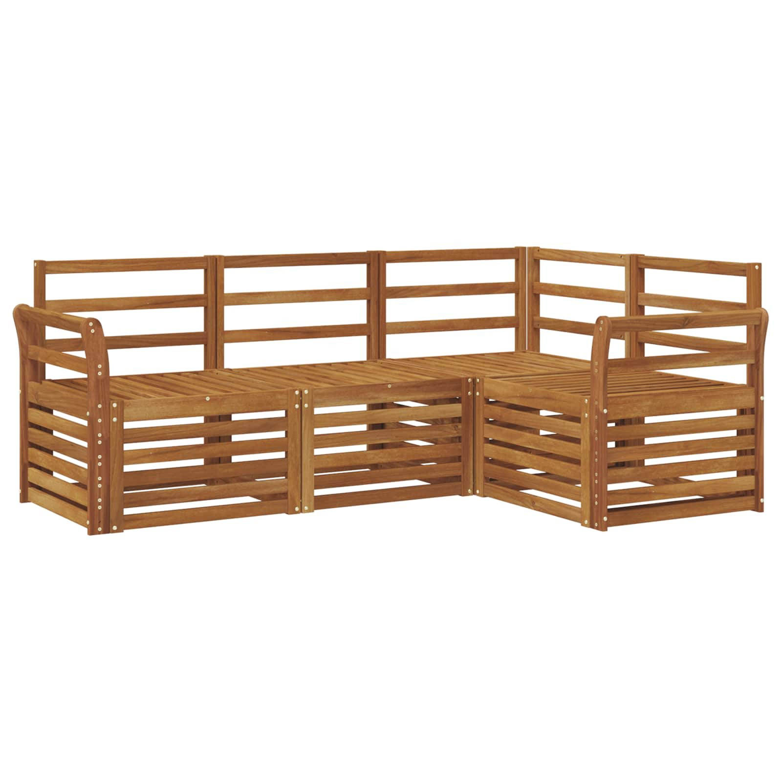 Ensembles de canapés 4 pcs naturel bois d'acacia massif