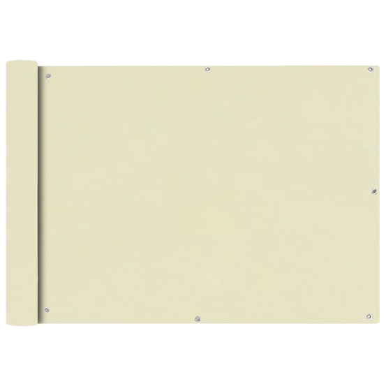 Écran de balcon en tissu oxford 75x400 cm crème