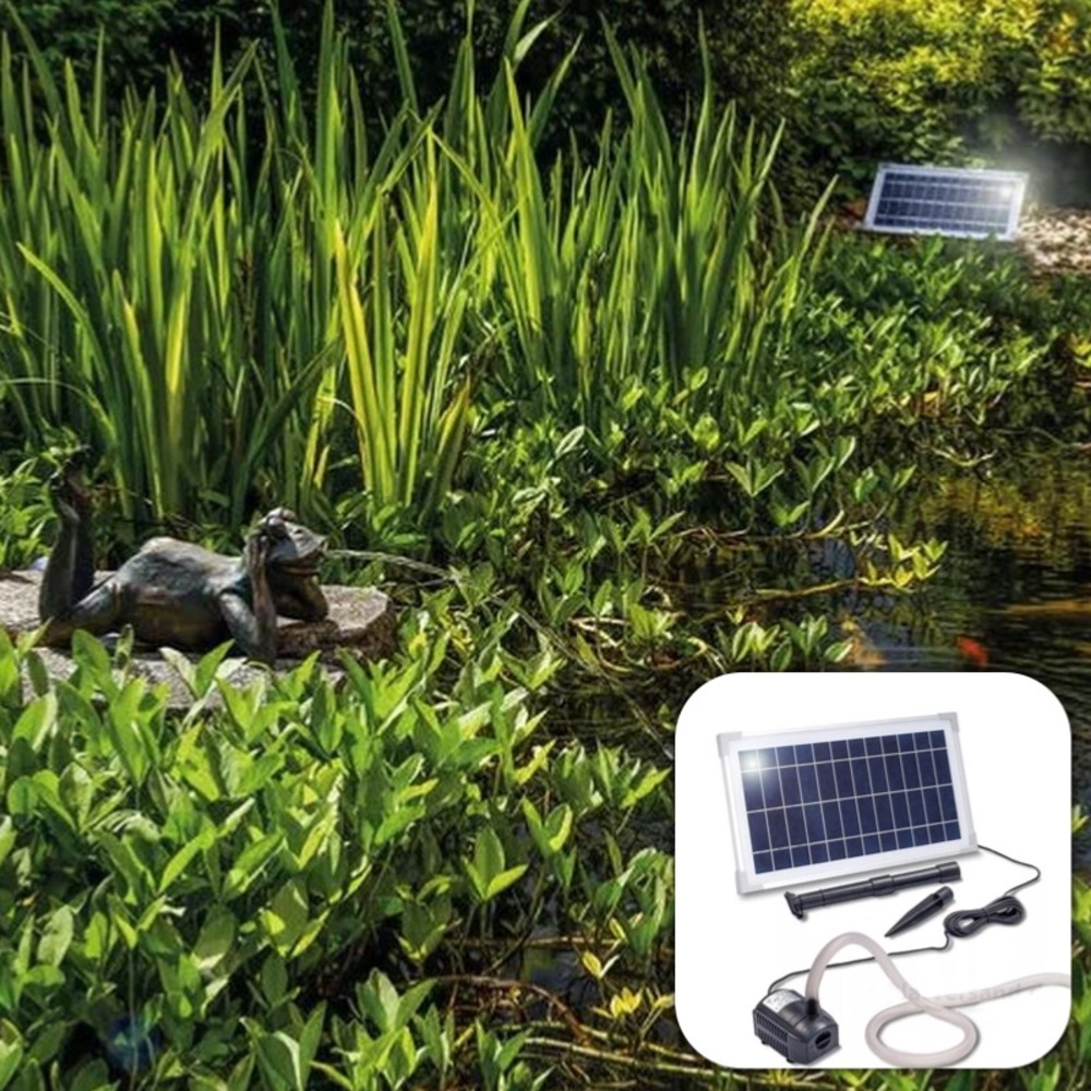 Fontaine solaire grenouille paresseuse 380 l/h maxi